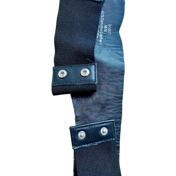 Vintage Metallic Beaded Statement Belt with Leather Backing Had Stretch 80s - Picture 5 of 8